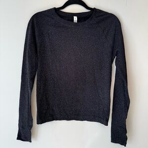 Athleta Black Long-Sleeve shirt with metallic detailing